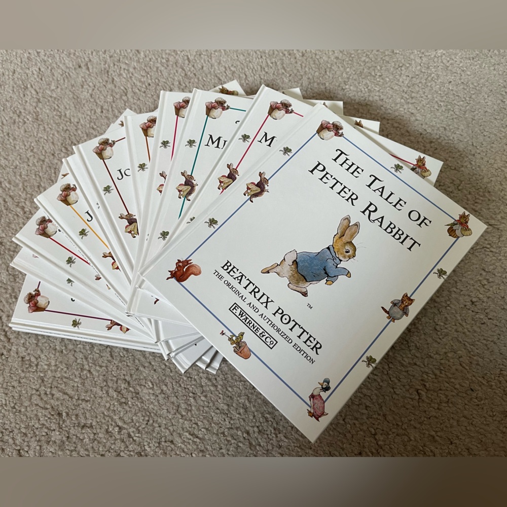 Set of 12 Beatrix Potter hardcover books.